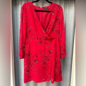 Madewell red mini dress with 3/4 length sleeves (size 12)